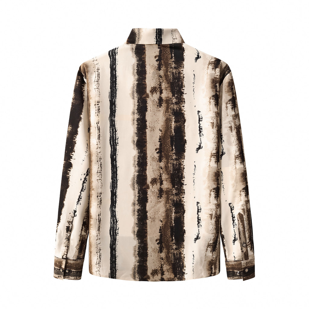 Echelon Brushstroke Stitchless LS Shirt CREAM