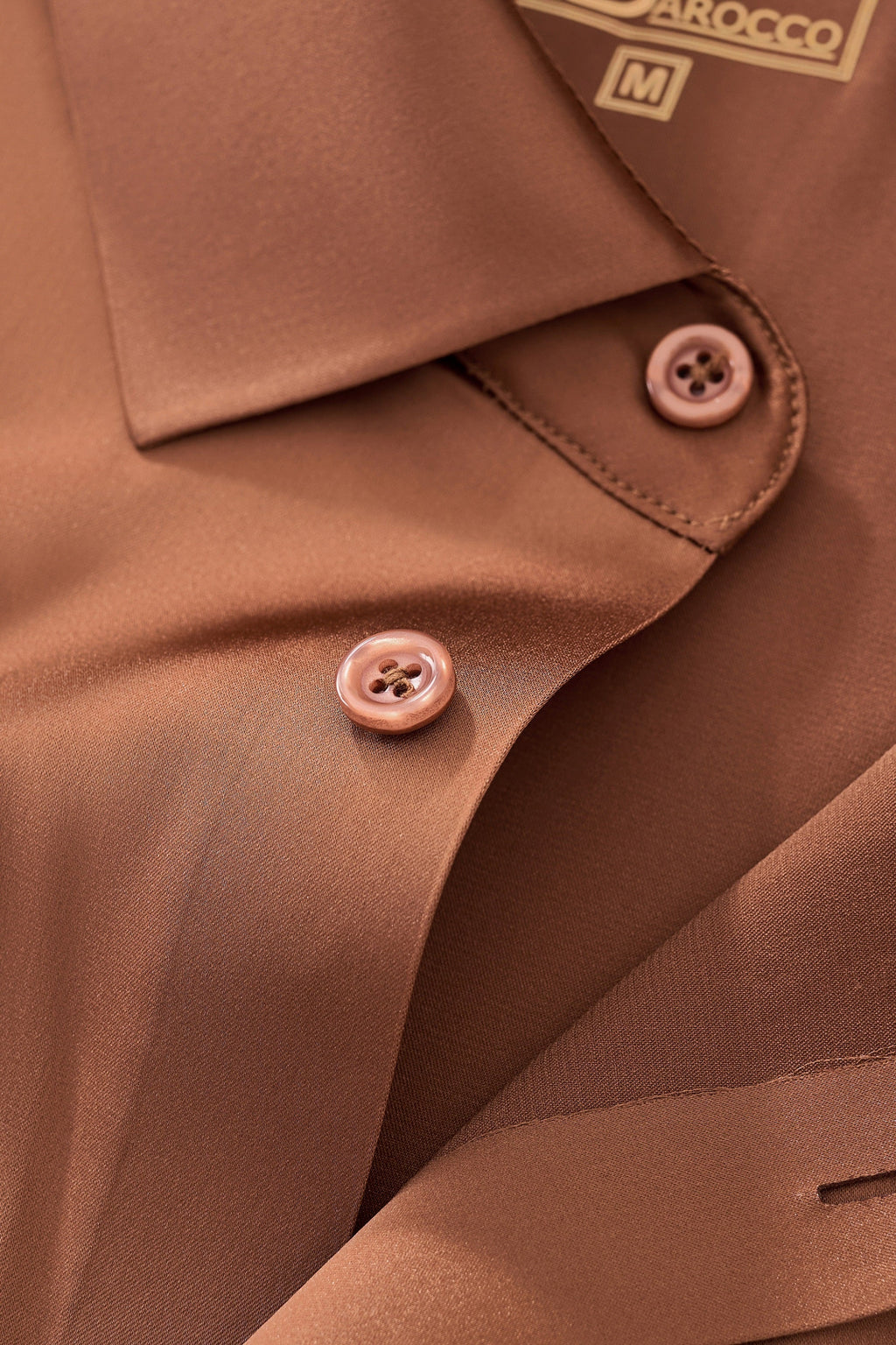 SIGNATURE SATIN STITCHLESS LS Shirt COFFEE
