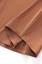 SIGNATURE SATIN STITCHLESS LS Shirt COFFEE