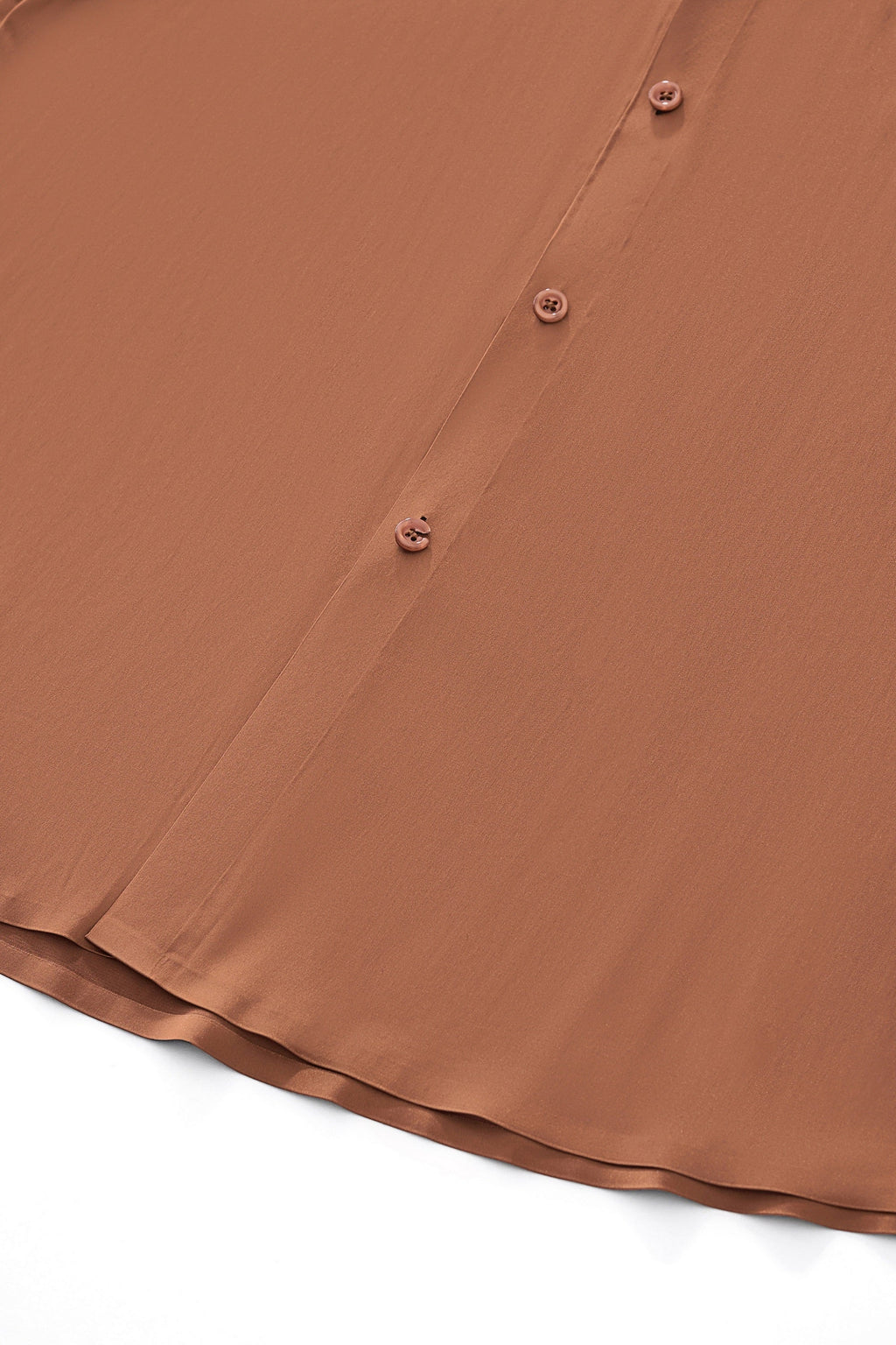 SIGNATURE SATIN STITCHLESS LS Shirt COFFEE