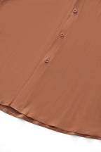 SIGNATURE SATIN STITCHLESS LS Shirt COFFEE