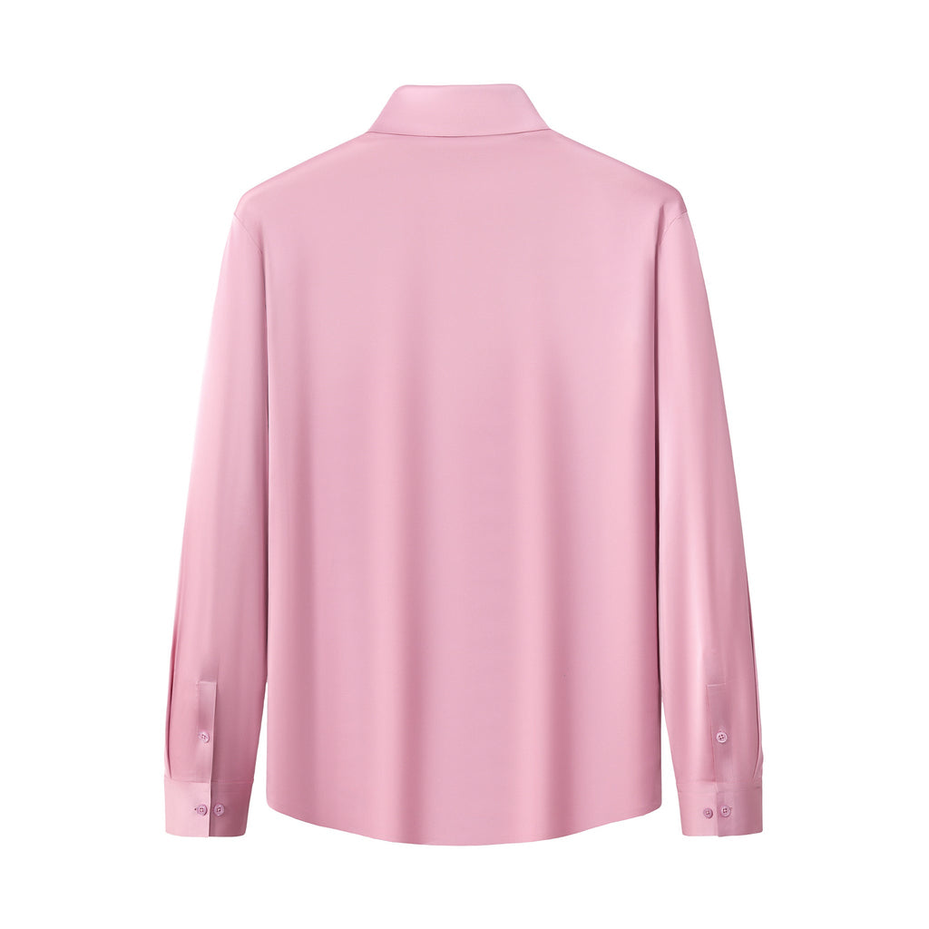 SIGNATURE SATIN STITCHLESS LS Shirt DUSTY PINK