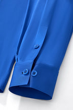SIGNATURE SATIN STITCHLESS LS Shirt FRENCH BLUE