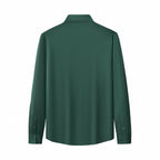 SIGNATURE SATIN STITCHLESS LS Shirt FOREST GREEN