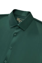 SIGNATURE SATIN STITCHLESS LS Shirt FOREST GREEN