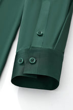 SIGNATURE SATIN STITCHLESS LS Shirt FOREST GREEN