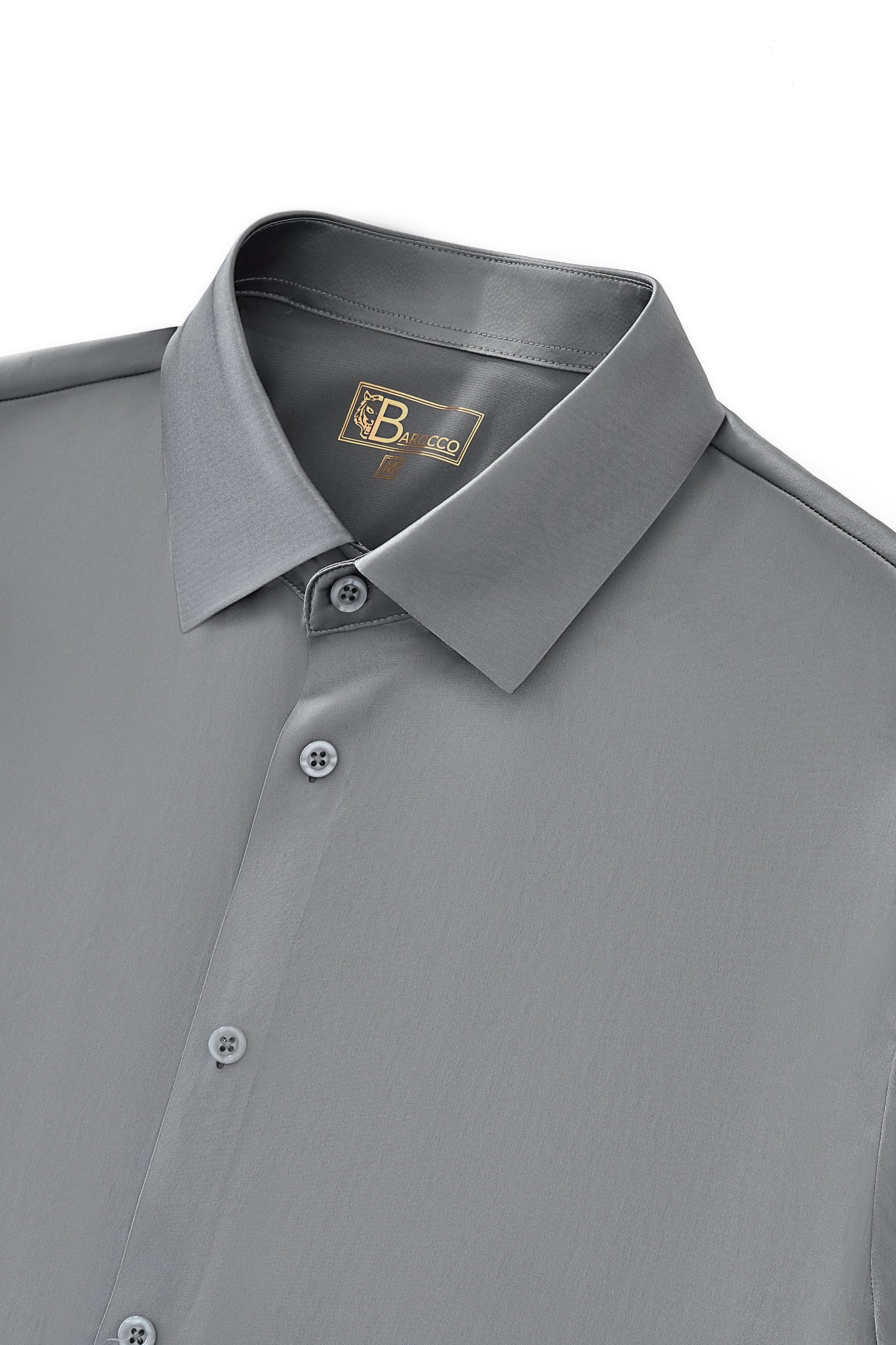 SIGNATURE SATIN STITCHLESS LS Shirt GREY