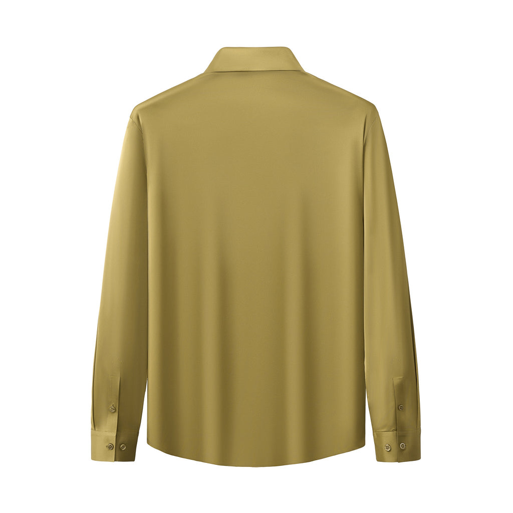 SIGNATURE SATIN STITCHLESS LS Shirt OLIVE