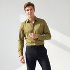SIGNATURE SATIN STITCHLESS LS Shirt OLIVE