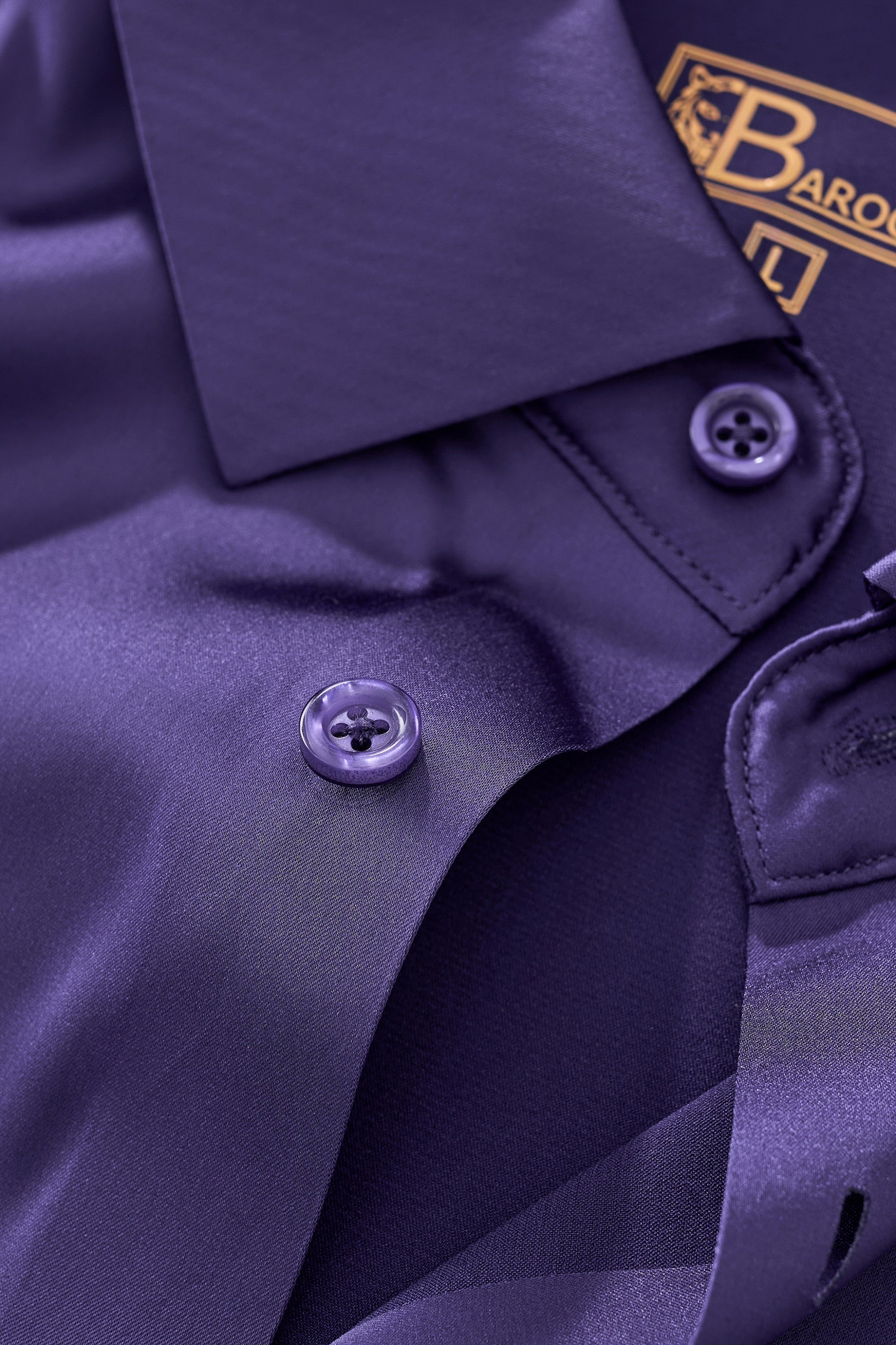 SIGNATURE SATIN STITCHLESS LS Shirt PURPLE