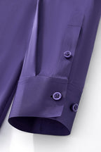 SIGNATURE SATIN STITCHLESS LS Shirt PURPLE