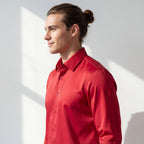 SIGNATURE SATIN STITCHLESS LS Shirt RED