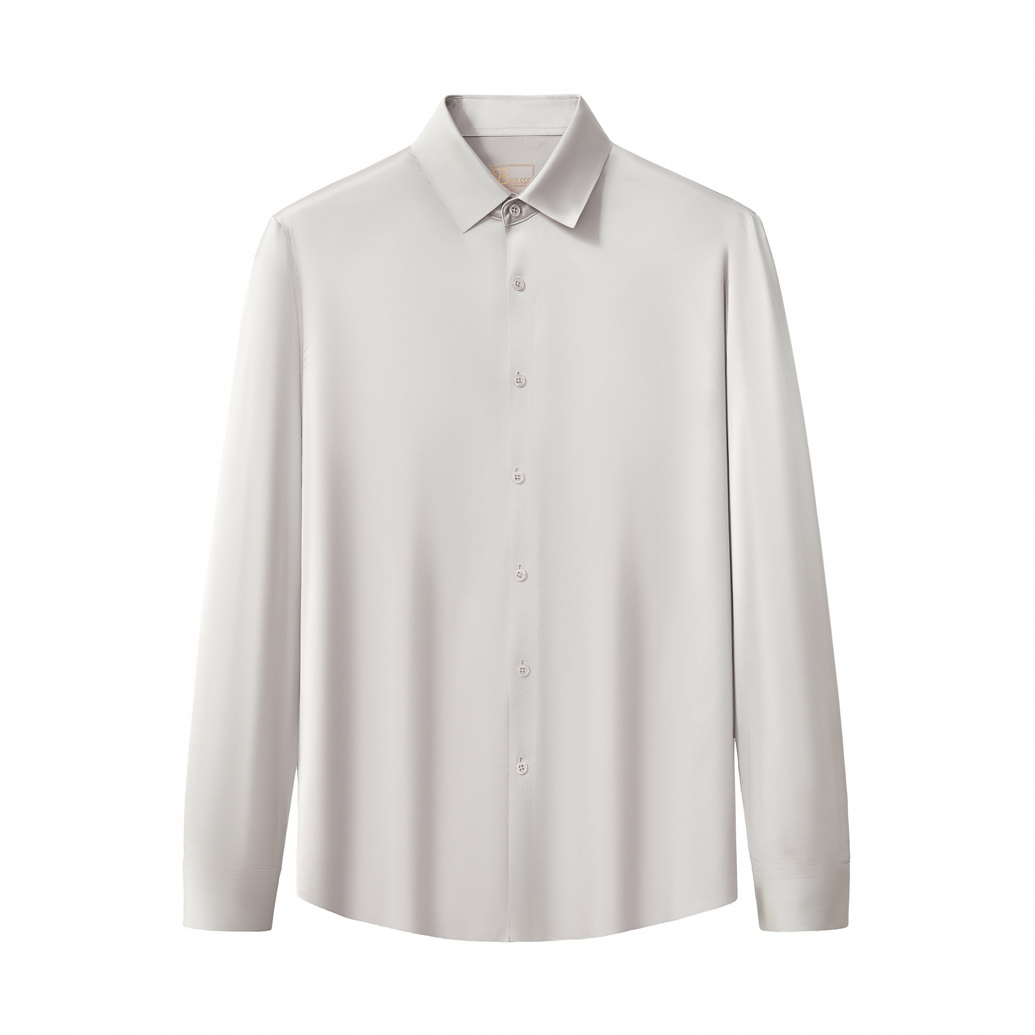 SIGNATURE SATIN STITCHLESS LS Shirt SILVER