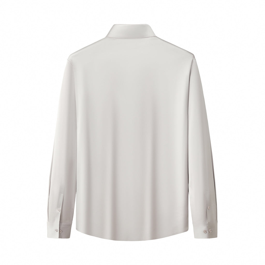 SIGNATURE SATIN STITCHLESS LS Shirt SILVER