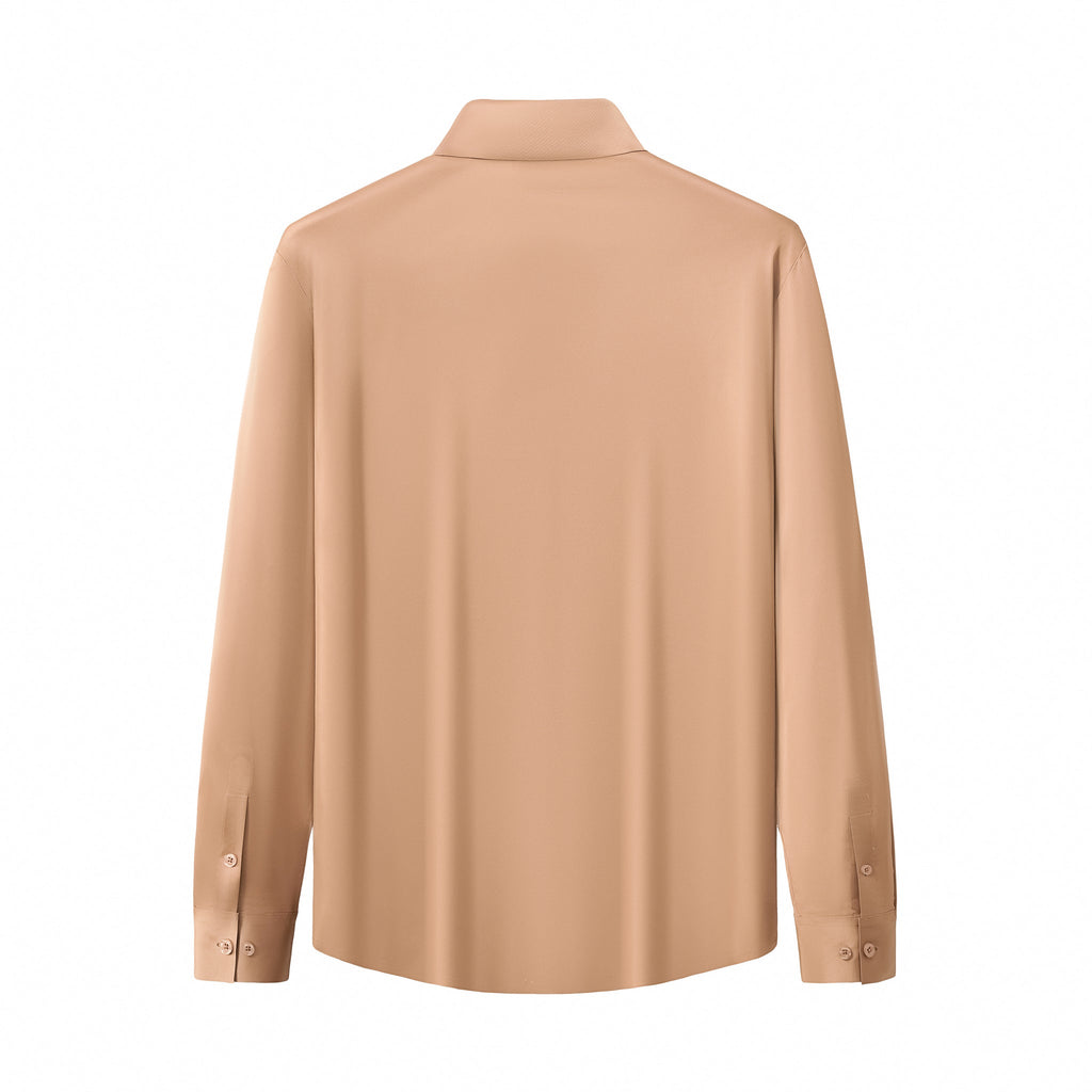 SIGNATURE SATIN STITCHLESS LS Shirt TAUPE