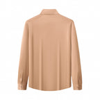 SIGNATURE SATIN STITCHLESS LS Shirt TAUPE