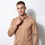 SIGNATURE SATIN STITCHLESS LS Shirt TAUPE