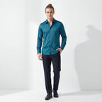 SIGNATURE SATIN STITCHLESS LS Shirt TEAL
