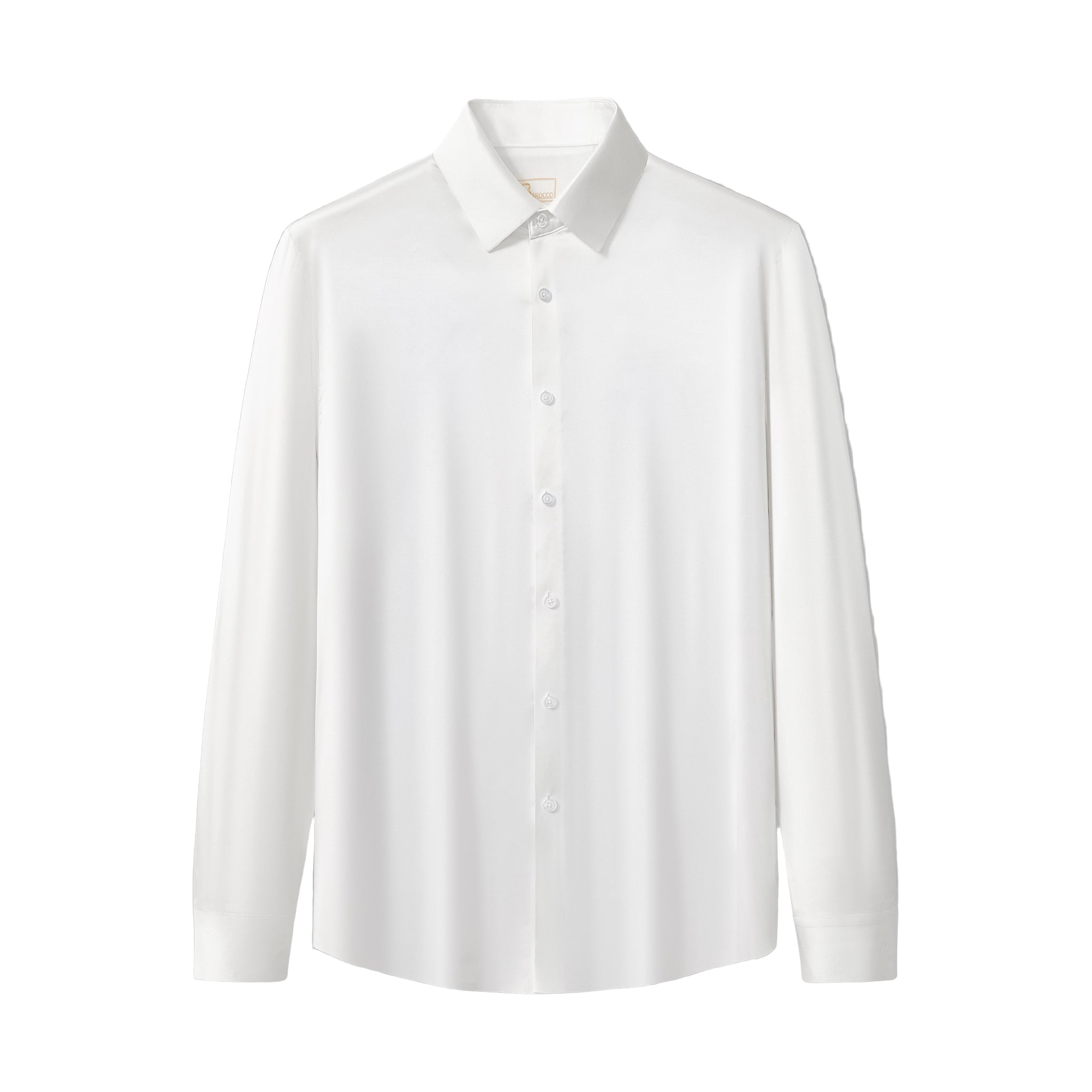 SIGNATURE SATIN STITCHLESS LS Shirt WHITE