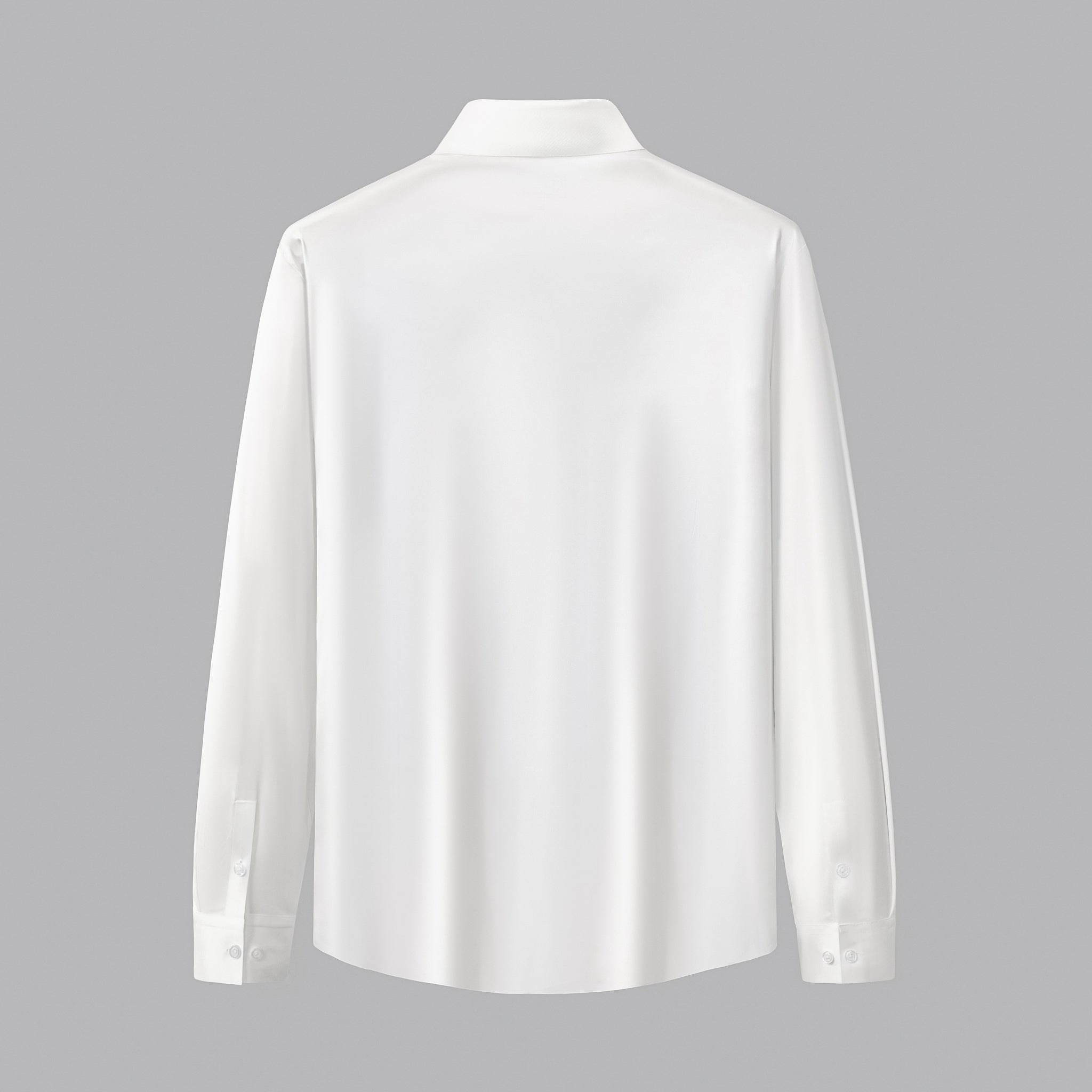 SIGNATURE SATIN STITCHLESS LS Shirt WHITE