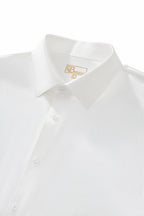 SIGNATURE SATIN STITCHLESS LS Shirt WHITE