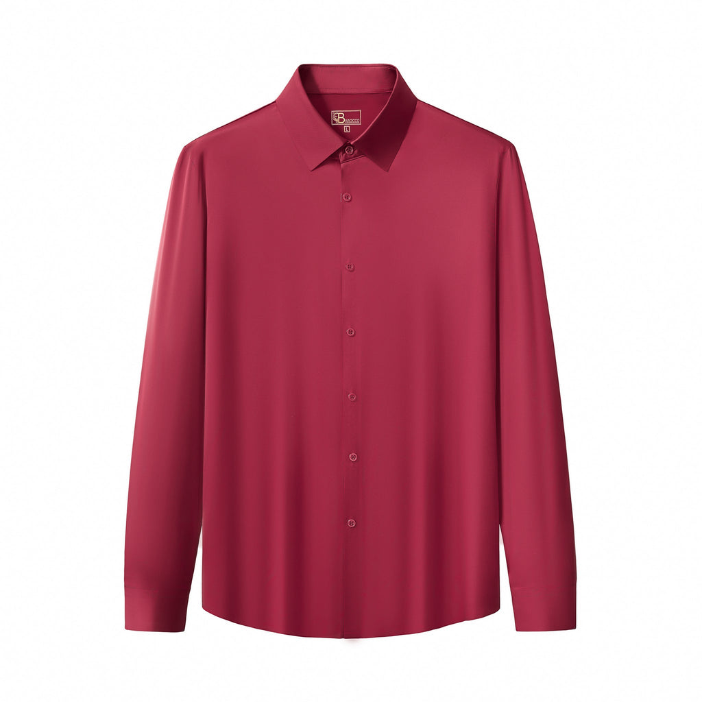 SIGNATURE SATIN STITCHLESS LS Shirt WINE