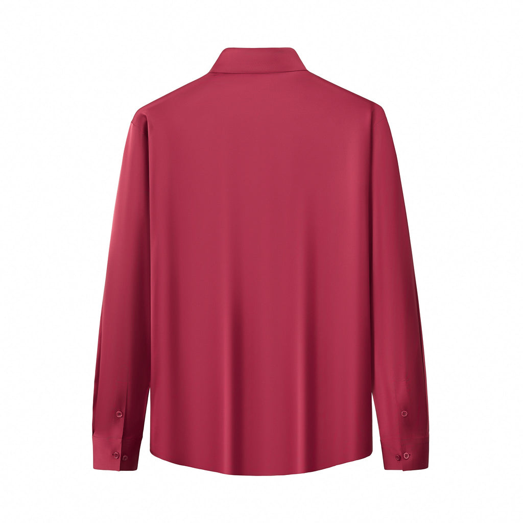 SIGNATURE SATIN STITCHLESS LS Shirt WINE
