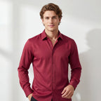 SIGNATURE SATIN STITCHLESS LS Shirt WINE