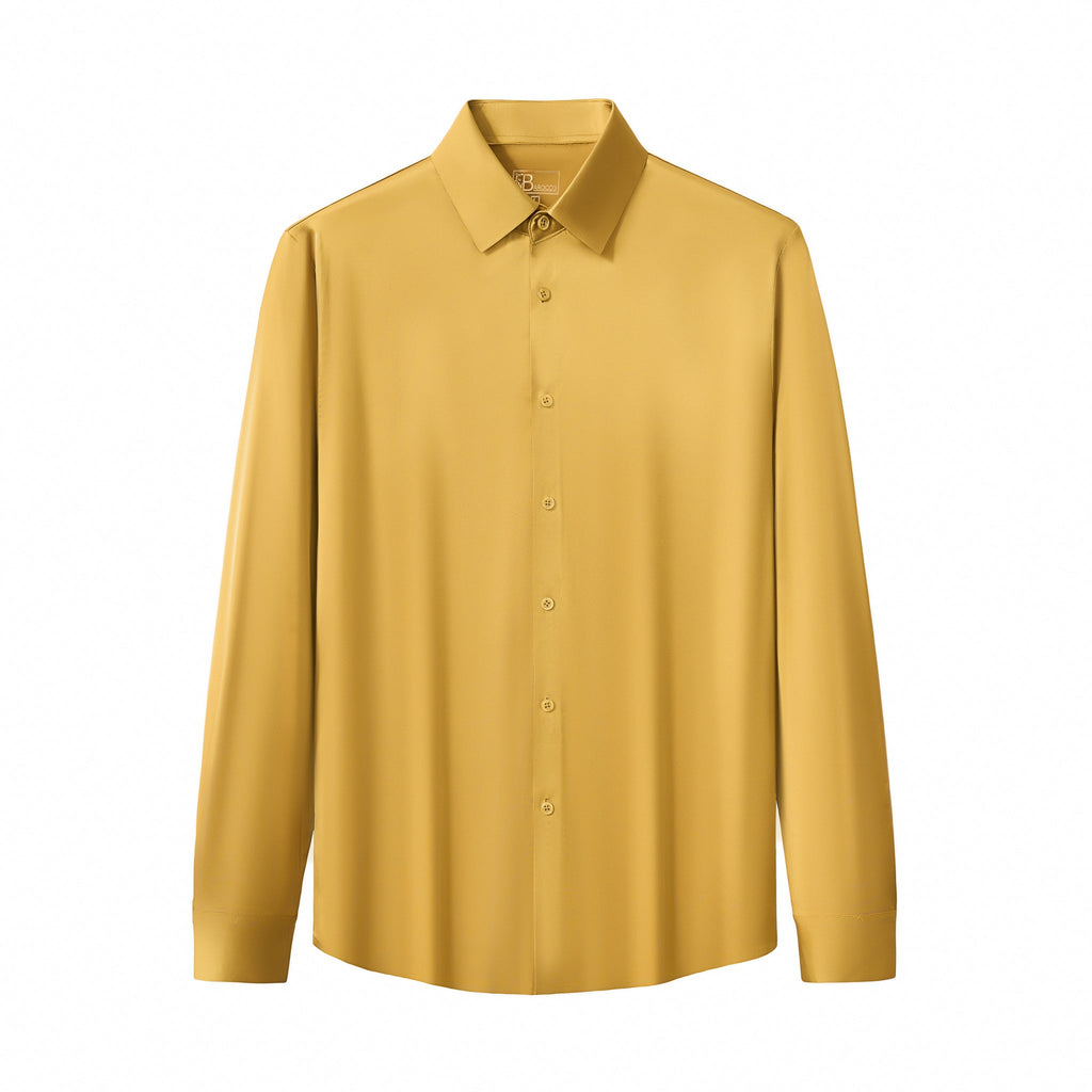 SIGNATURE SATIN STITCHLESS LS Shirt YELLOW