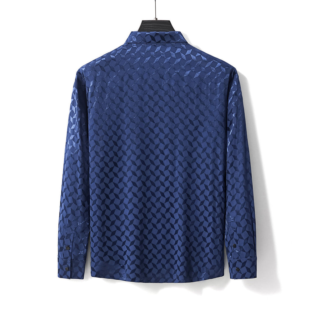 Optic Tessellation Stitchless LS Shirt NAVY
