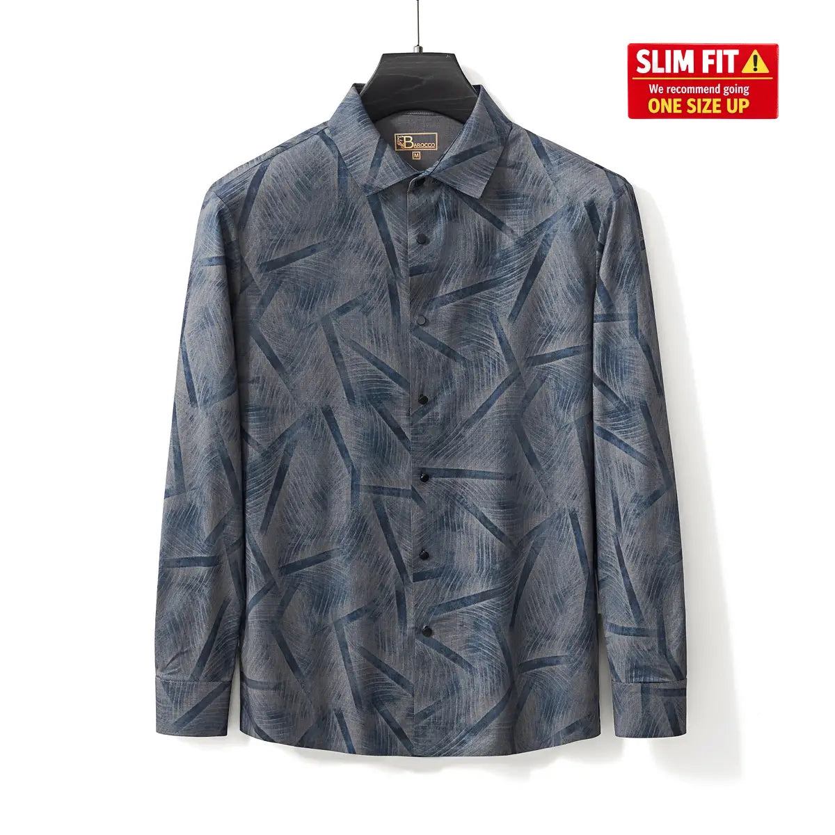 Inkstroke Geo Stitchless Shirt NAVY