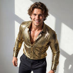 Bright Affluence Button-Up Shirt GOLD