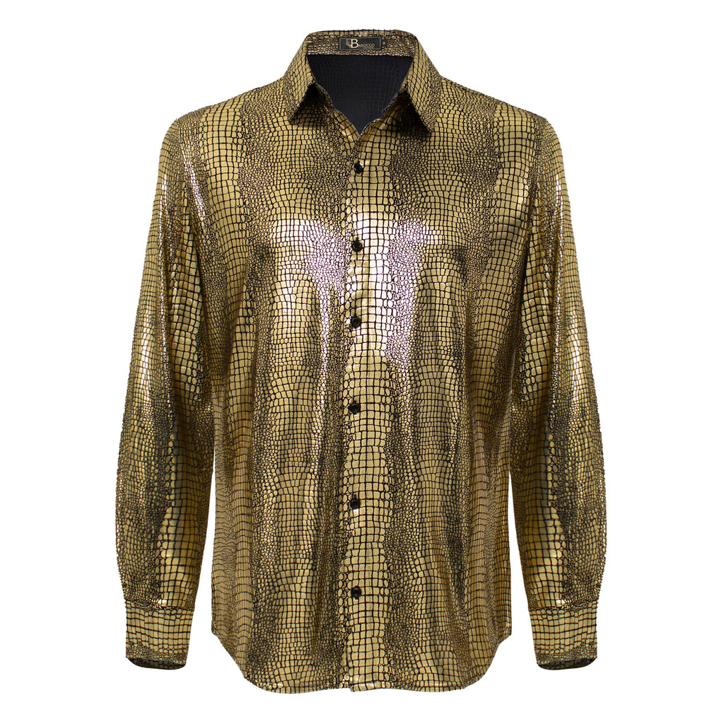 Bright Affluence Button-Up Shirt GOLD