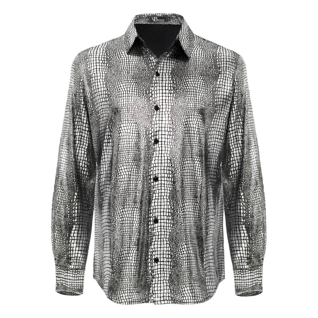 Bright Affluence Button-Up Shirt SILVER