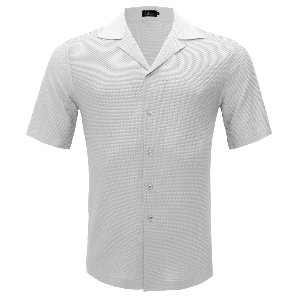 Athens Nights Short-Sleeve Button-Up Shirt WHITE