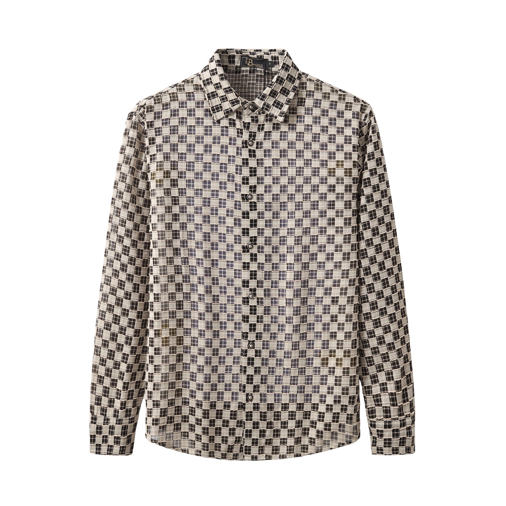 Textured Grid Shirt GREY