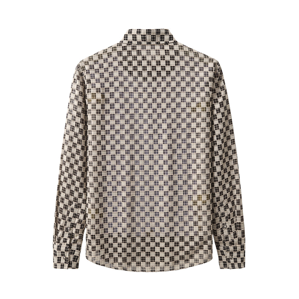 Textured Grid Shirt GREY