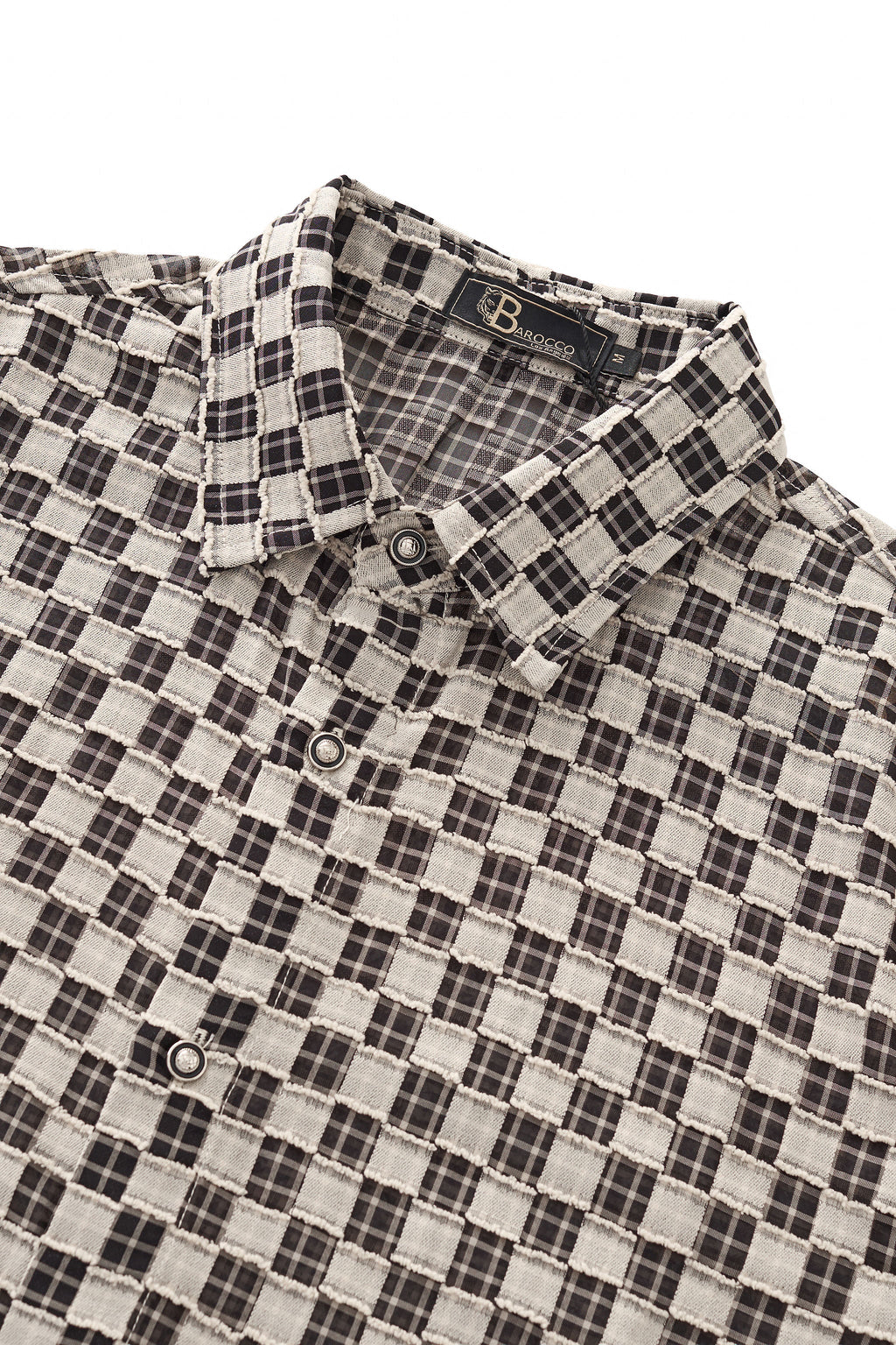 Textured Grid Shirt GREY