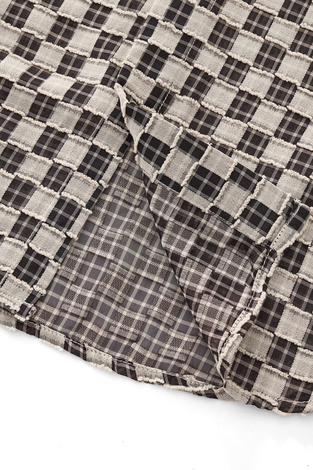 Textured Grid Shirt GREY