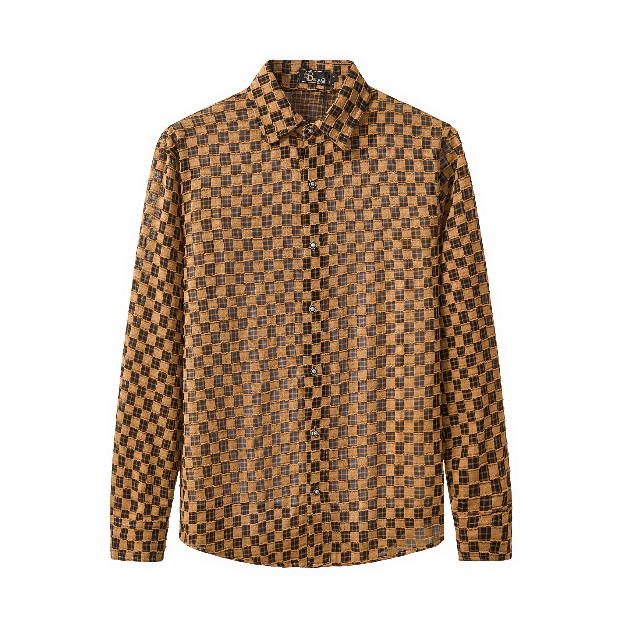 Textured Grid Shirt KHAKI