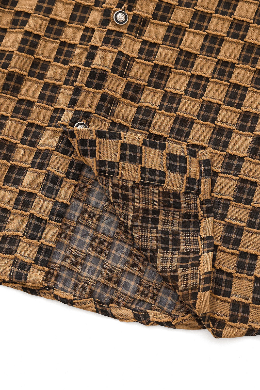 Textured Grid Shirt KHAKI
