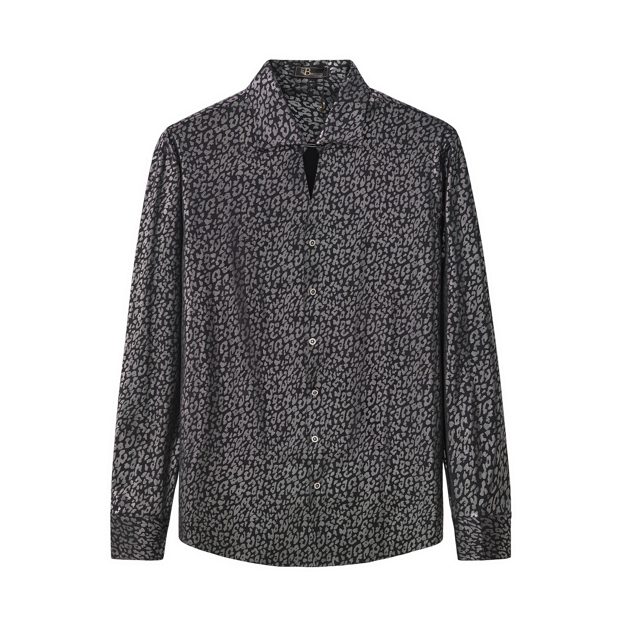Tonal Leopard Shirt BLACK