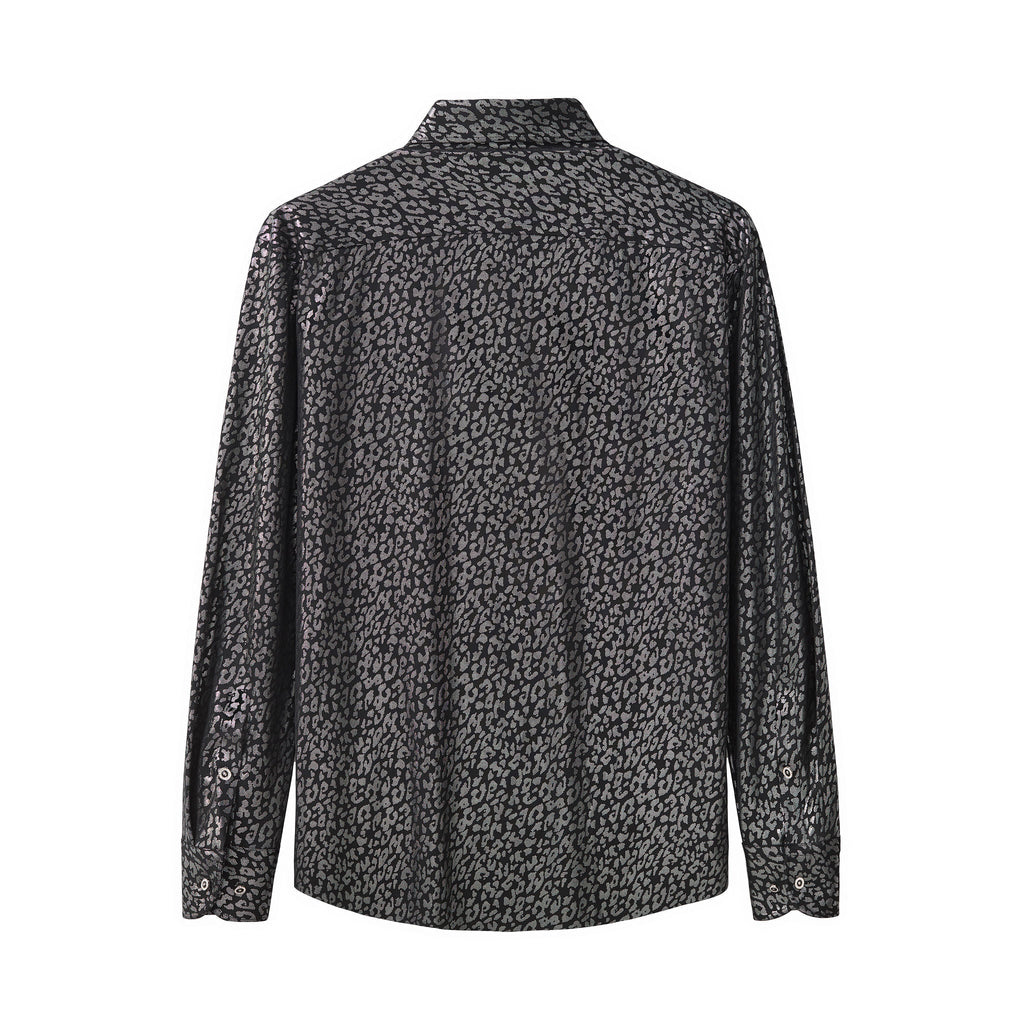 Tonal Leopard Shirt BLACK