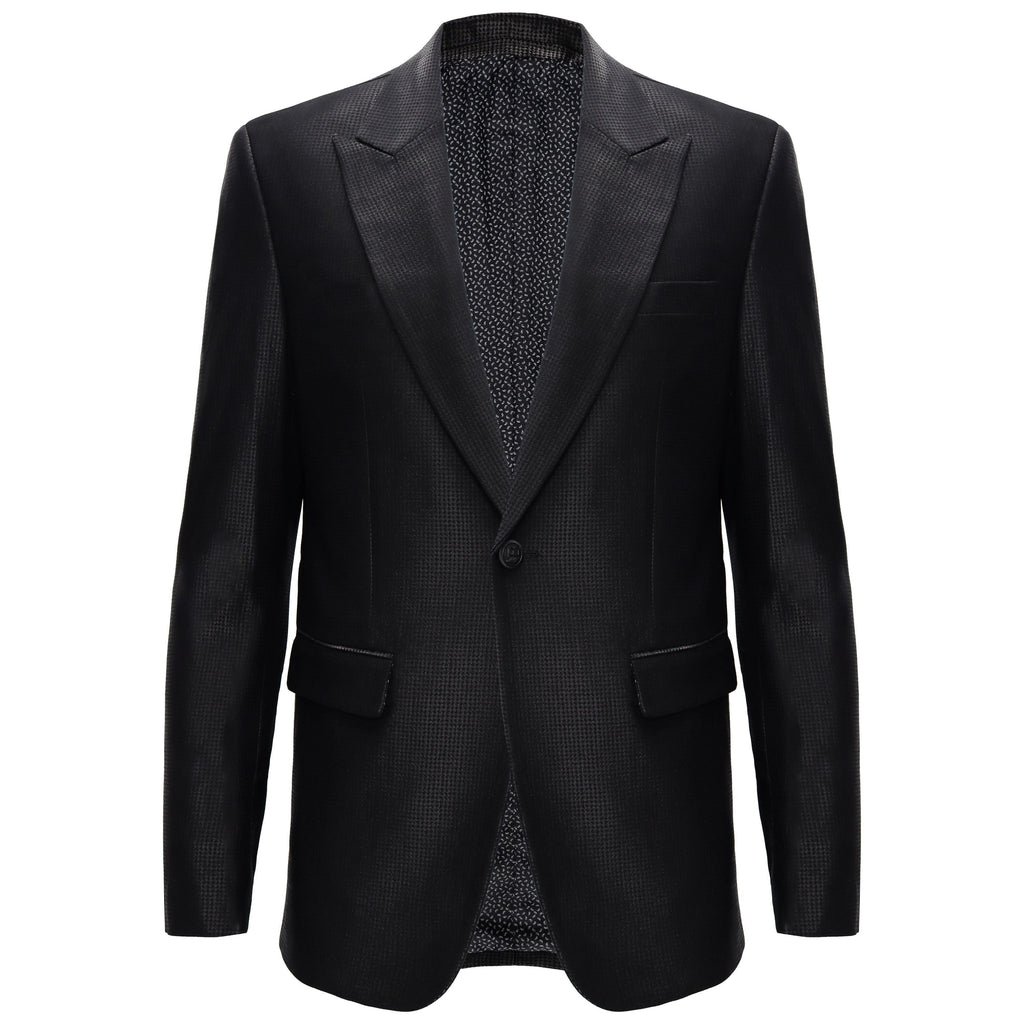 Men’s Elegant Black Textured Blazer BLACK