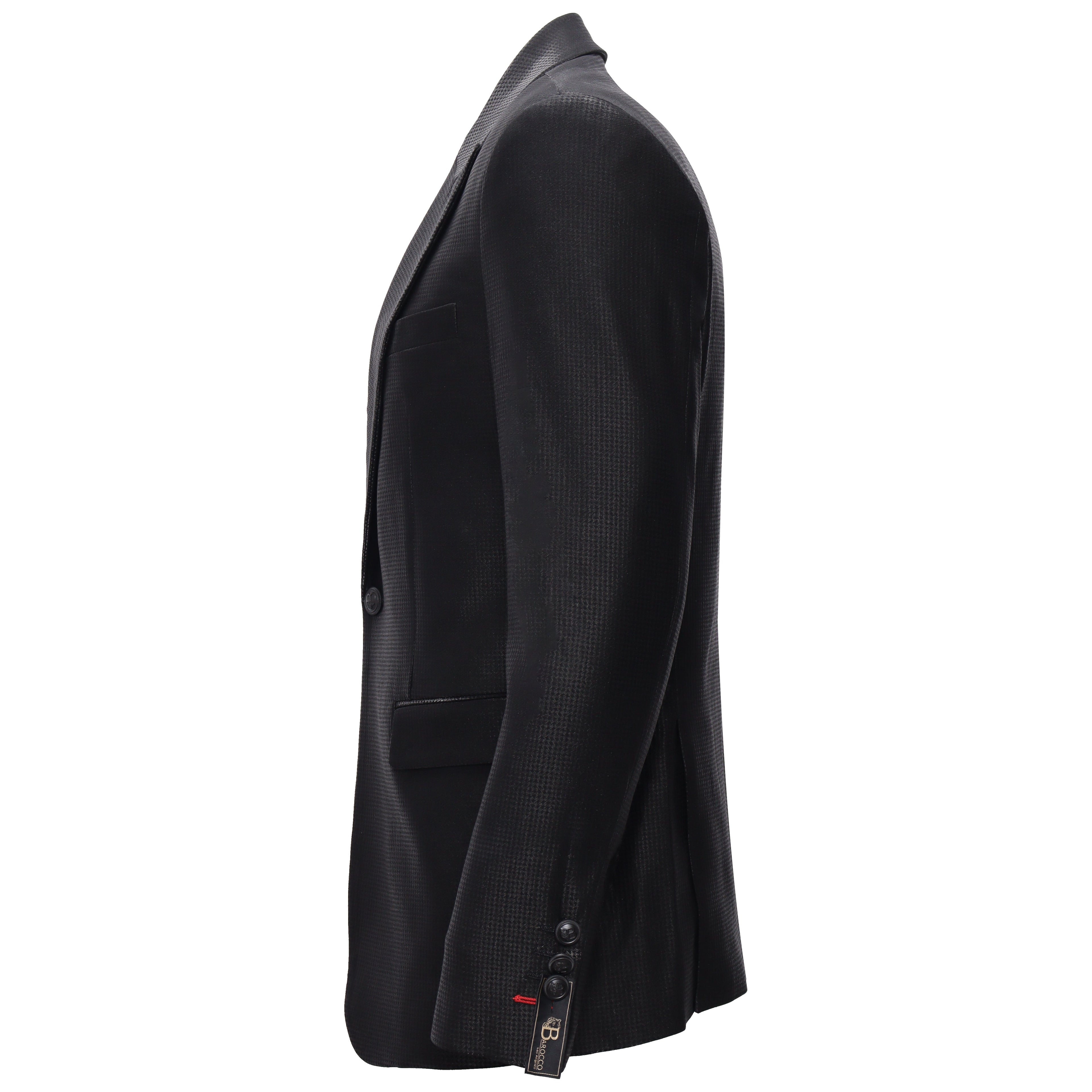 Men’s Elegant Black Textured Blazer BLACK