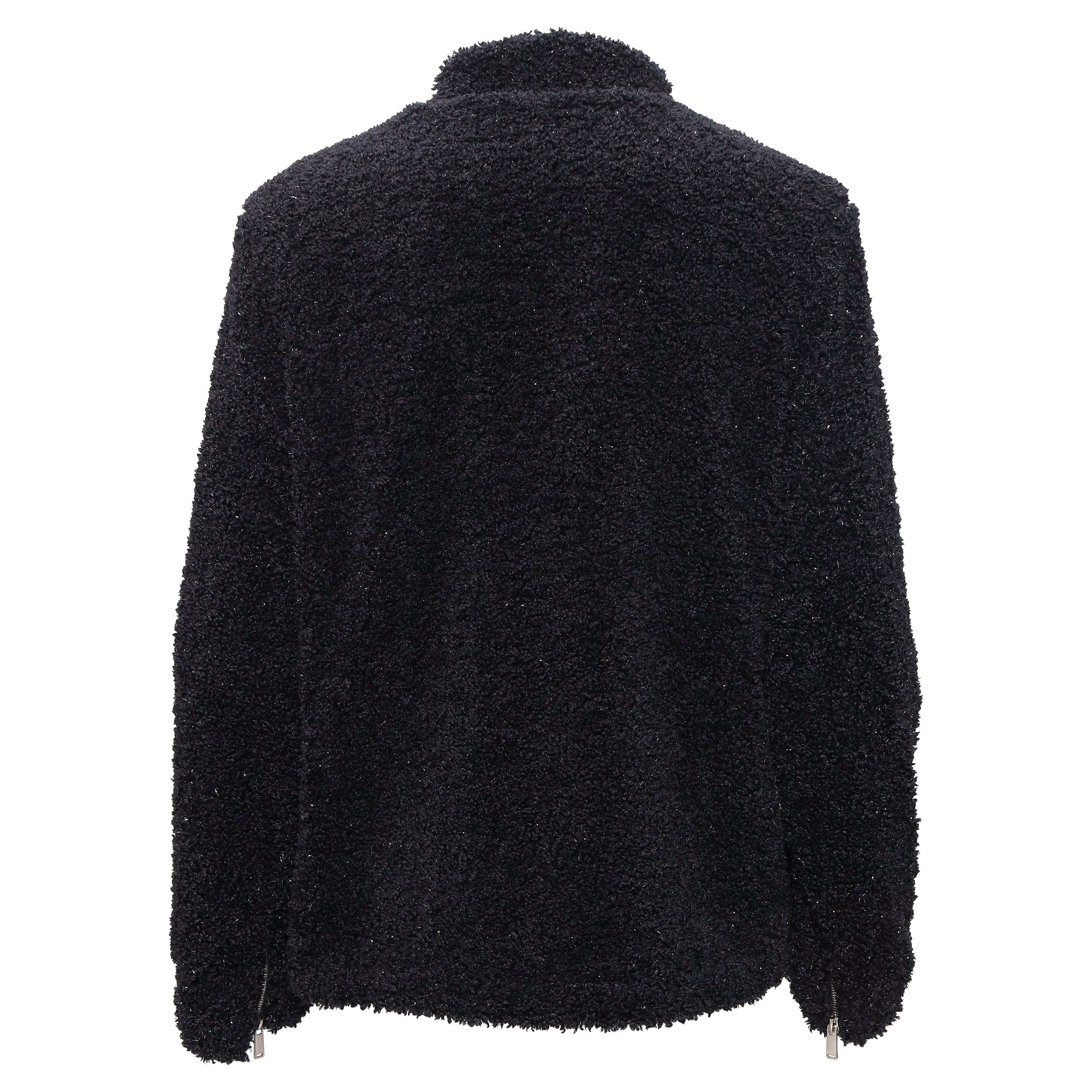 Teddy Luxe Fleece Zip-Up Jacket BLACK