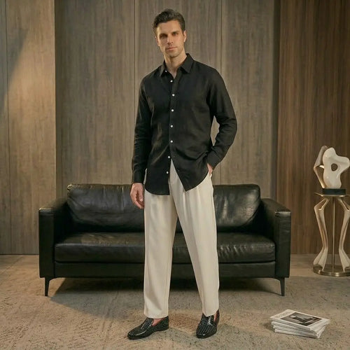 Capri Linen Shirt BLACK