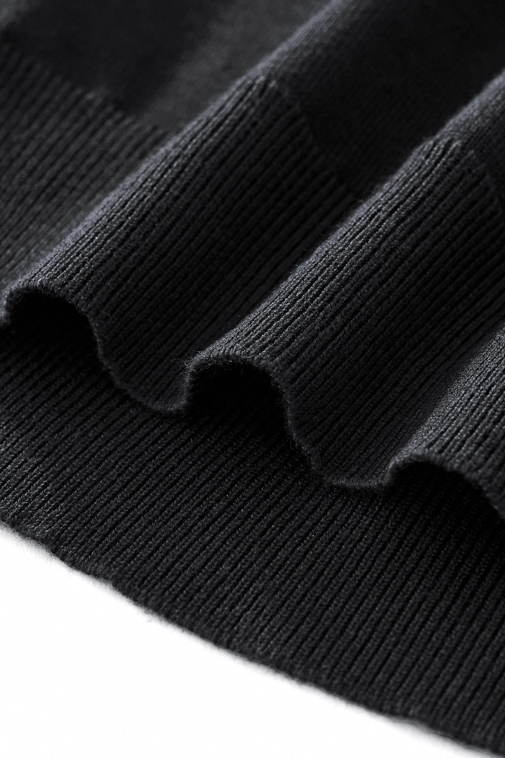 Halo Contrast Collar Knit LS BLACK