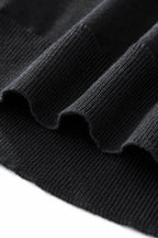 Halo Contrast Collar Knit LS BLACK