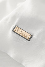 Halo Contrast Collar Knit LS WHITE